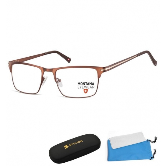 Oprawki korekcyjne okulary optyczne prostokątne Montana flex MM604E brązowy + złoty